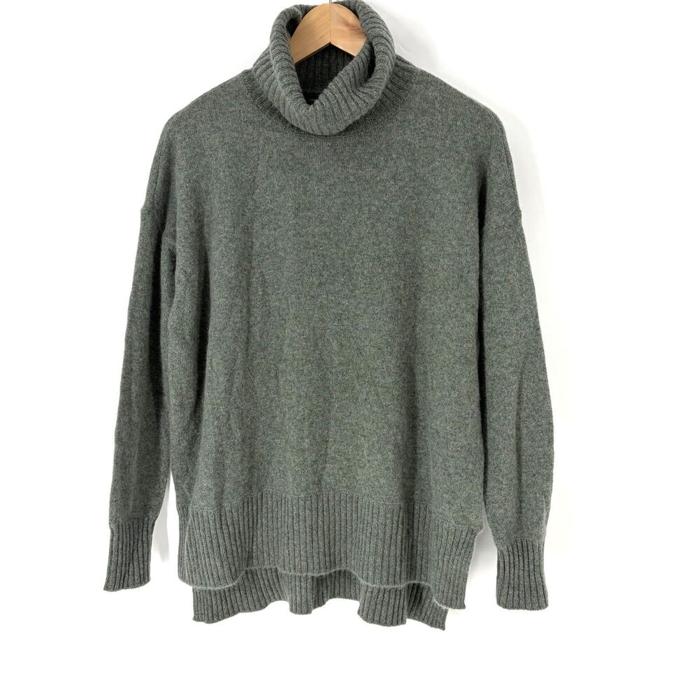 Saks Fifth Avenue Sweater Size Small Womens Green Cashmere Turtleneck Luxury